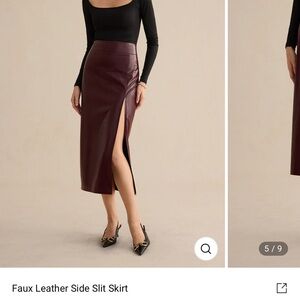 Never been worn! Faux leather side slit skirt from Micas